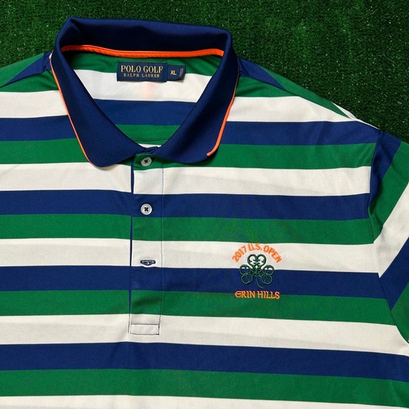 Polo Ralph Lauren Other - Polo Ralph Lauren 2017 US Open Erin Hills Golf Polo Striped Blue Green XL